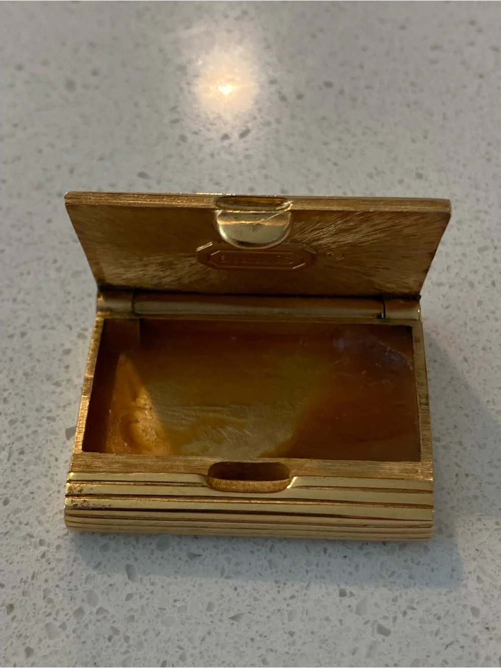 Aramis Gold Striped Solid Cologne Compact, 24K GOLD electroplated striated